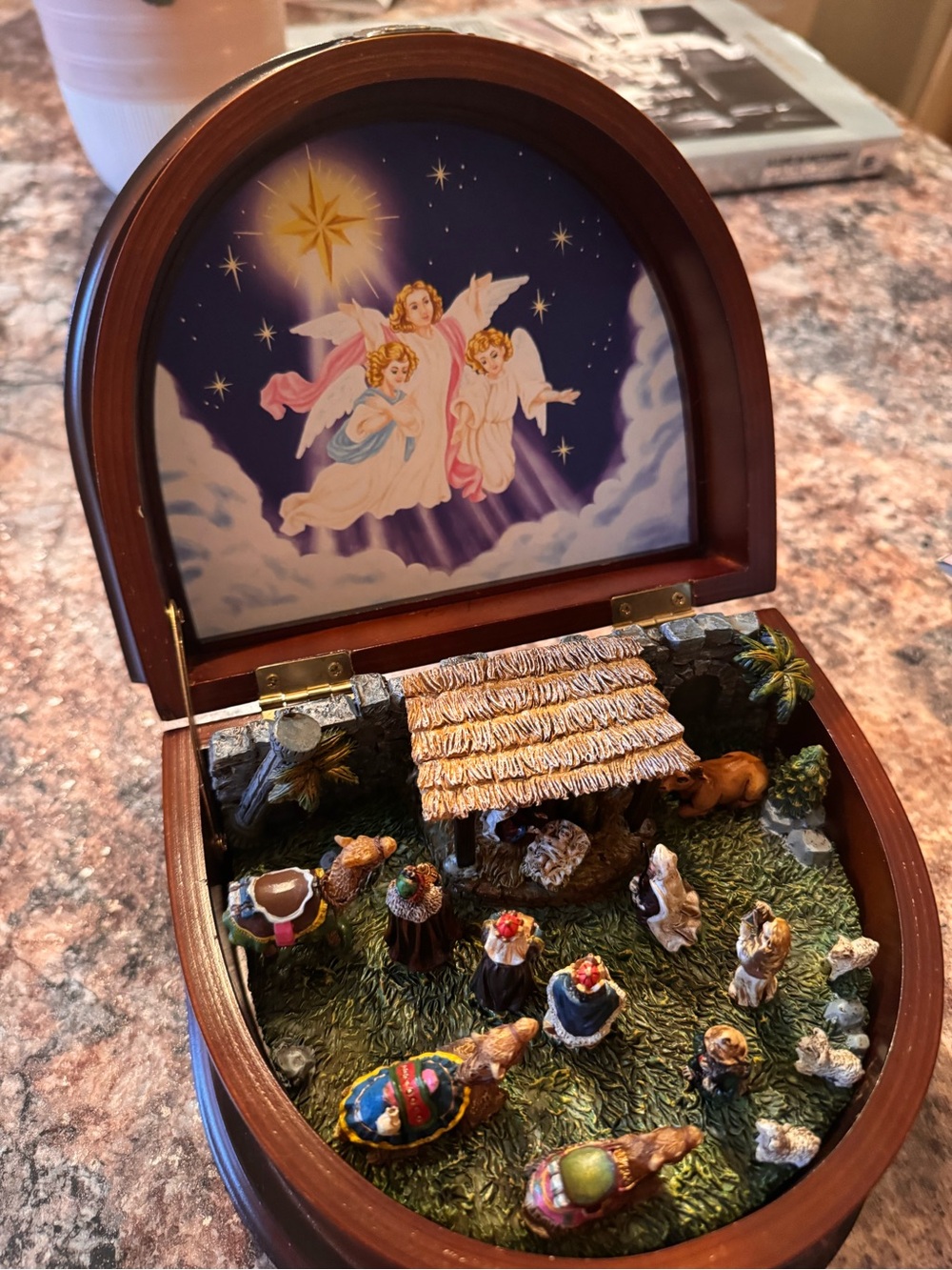 Kurt S. Adler Wooden Nativity Music Box - Picture 4 of 8